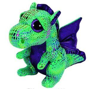 Ty Beanie Boos Cinder Green Dragon Plush Medium 9" Stuffed Animal Toy Buddy